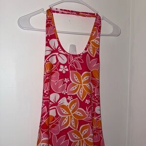 shein pink and white floral midi dress